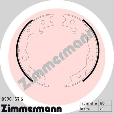 Otto Zimmermann 10990.157.6 Parking brake shoes 109901576: Buy near me in Poland at 2407.PL - Good price!