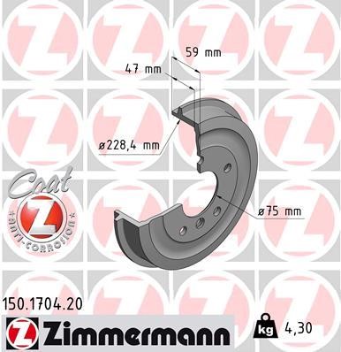 Otto Zimmermann 150.1704.20 Bremstrommel 150170420: Kaufen Sie zu einem guten Preis in Polen bei 2407.PL!