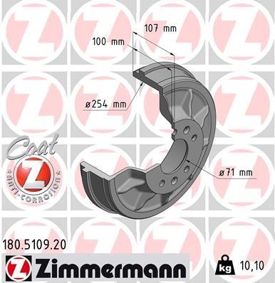 Otto Zimmermann 180.5109.20 Brake drum 180510920: Buy near me in Poland at 2407.PL - Good price!