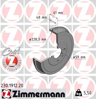 Otto Zimmermann 230.1912.20 Bremstrommel 230191220: Kaufen Sie zu einem guten Preis in Polen bei 2407.PL!