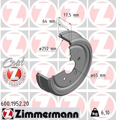 Otto Zimmermann 600.1952.20 Brake drum 600195220: Buy near me at 2407.PL in Poland at an Affordable price!