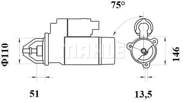 Mahle Original MS 767 Starter MS767: Buy near me in Poland at 2407.PL - Good price!