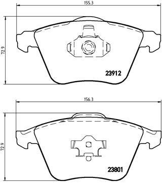 Гальмівні колодки, комплект Brembo P 10 012