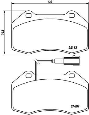 Гальмівні колодки, комплект Brembo P 23 117