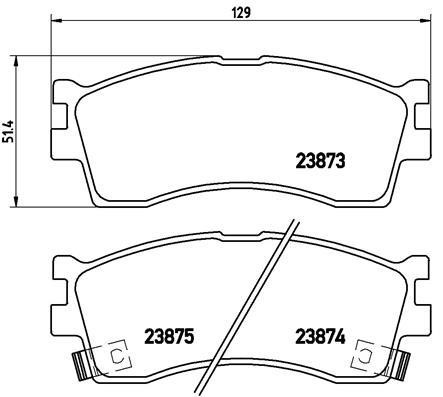 Тормозные колодки дисковые, комплект Brembo P 30 016