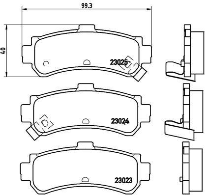 Тормозные колодки дисковые, комплект Brembo P 56 035