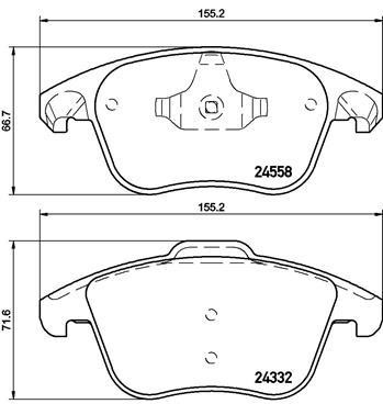 Гальмівні колодки, комплект Brembo P 61 117