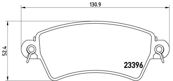 Гальмівні колодки, комплект Brembo P 61 065