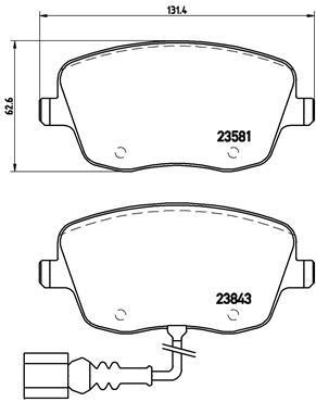 Гальмівні колодки, комплект Brembo P 85 077