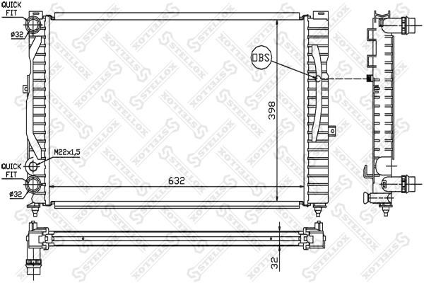 Stellox 10-25021-SX Радіатор охолодження двигуна 1025021SX: Приваблива ціна - Купити у Польщі на 2407.PL!