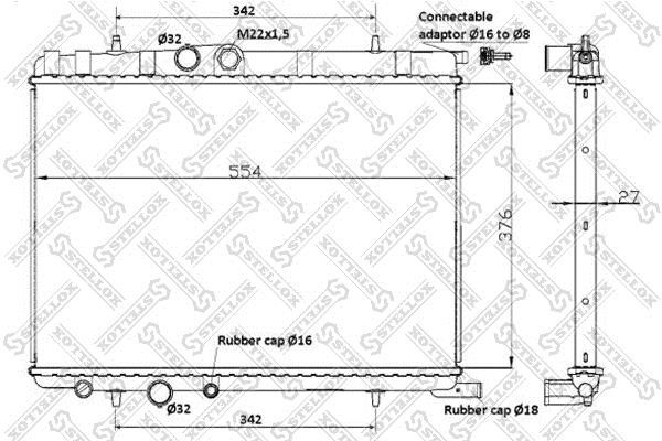 Stellox 10-25123-SX Radiator, engine cooling 1025123SX: Buy near me in Poland at 2407.PL - Good price!