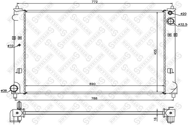 Stellox 10-25855-SX Радиатор охлаждения двигателя 1025855SX: Отличная цена - Купить в Польше на 2407.PL!