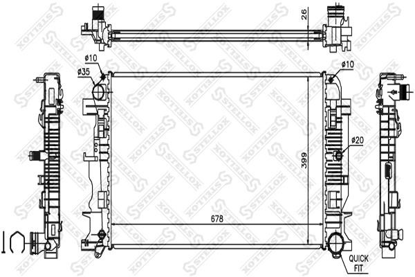 Stellox 10-26552-SX Радиатор охлаждения двигателя 1026552SX: Отличная цена - Купить в Польше на 2407.PL!