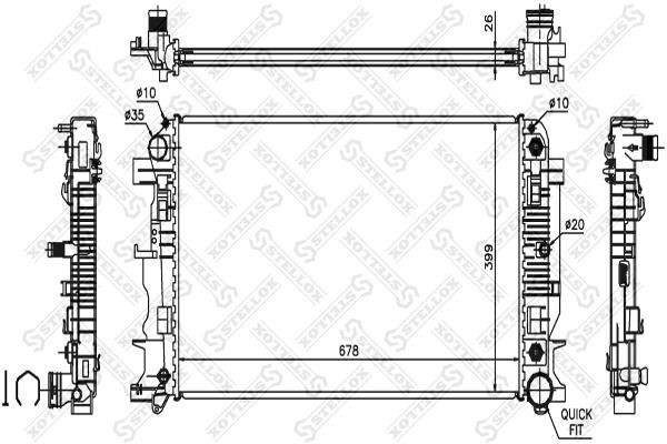 Stellox 10-26553-SX Радіатор охолодження двигуна 1026553SX: Приваблива ціна - Купити у Польщі на 2407.PL!