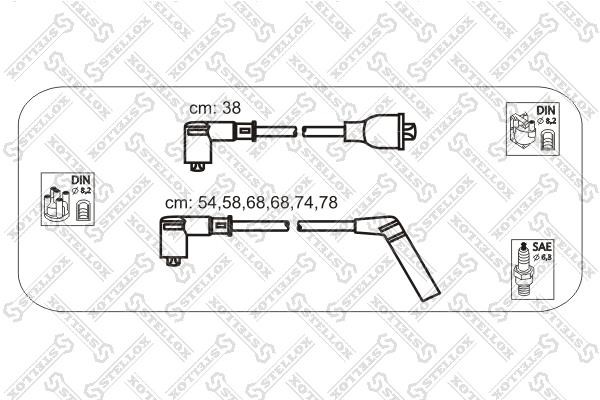 Stellox 10-38492-SX Przewody wysokiego napięcia, komplet 1038492SX: Dobra cena w Polsce na 2407.PL - Kup Teraz!