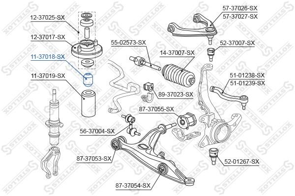 Stellox 11-37018-SX Front shock absorber bump 1137018SX: Buy near me in Poland at 2407.PL - Good price!