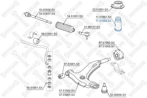 Stellox 11-51004-SX Front shock absorber bump 1151004SX: Buy near me in Poland at 2407.PL - Good price!