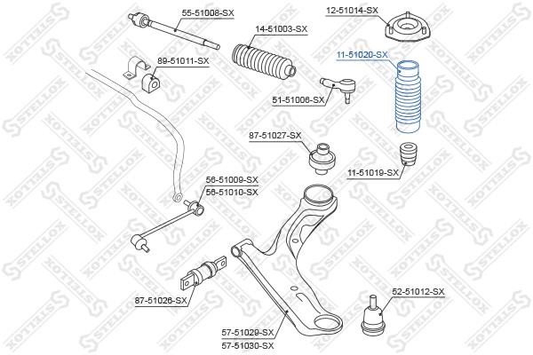 Stellox 11-51020-SX Front shock absorber boot 1151020SX: Buy near me in Poland at 2407.PL - Good price!