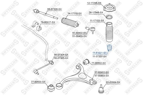 Stellox 11-51021-SX Front shock absorber bump 1151021SX: Buy near me in Poland at 2407.PL - Good price!