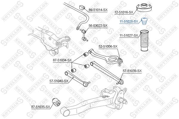 Stellox 11-51028-SX Rear shock absorber bump 1151028SX: Buy near me in Poland at 2407.PL - Good price!