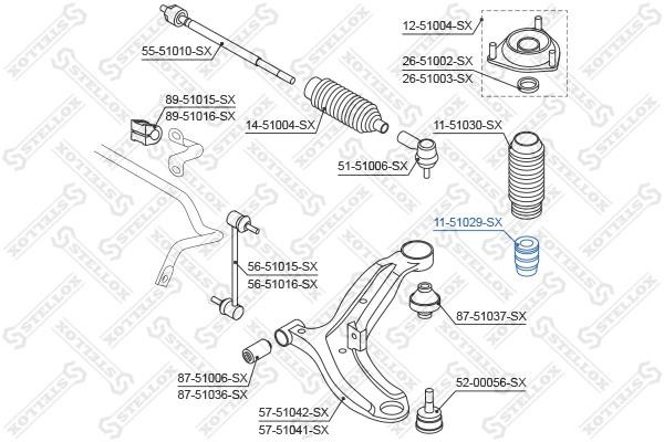 Stellox 11-51029-SX Front shock absorber bump 1151029SX: Buy near me in Poland at 2407.PL - Good price!