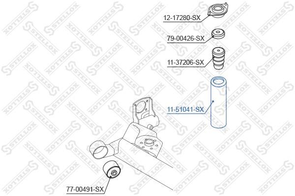 Stellox 11-51041-SX Rear shock absorber boot 1151041SX: Buy near me in Poland at 2407.PL - Good price!