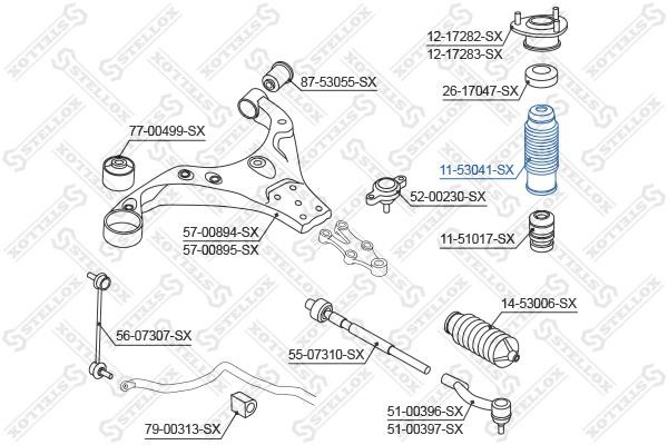 Stellox 11-53041-SX Front shock absorber boot 1153041SX: Buy near me in Poland at 2407.PL - Good price!