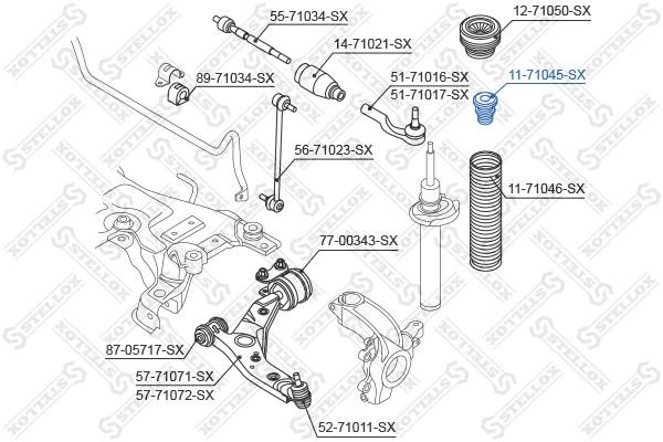 Stellox 11-71045-SX Front shock absorber bump 1171045SX: Buy near me in Poland at 2407.PL - Good price!