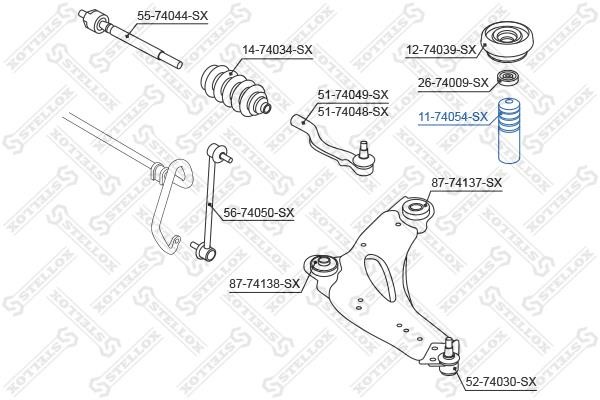 Stellox 11-74054-SX Front shock absorber bump 1174054SX: Buy near me in Poland at 2407.PL - Good price!