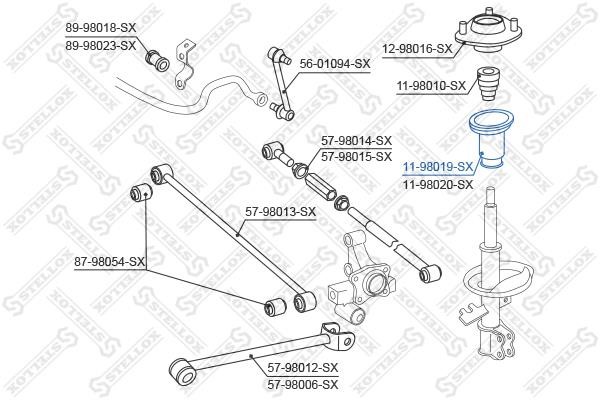 Stellox 11-98019-SX Пыльник амортизатора заднего 1198019SX: Отличная цена - Купить в Польше на 2407.PL!