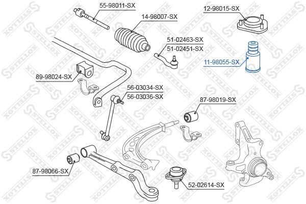 Stellox 11-98055-SX Front shock absorber bump 1198055SX: Buy near me in Poland at 2407.PL - Good price!