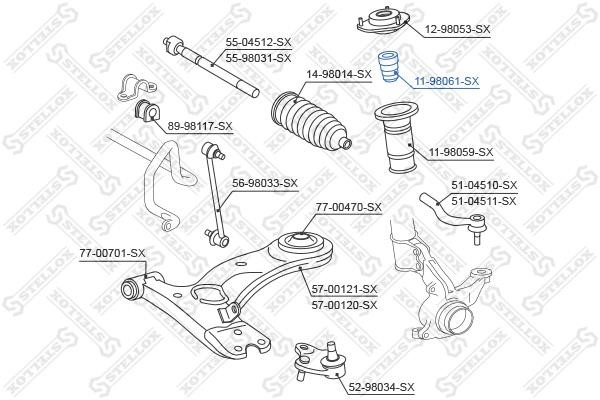 Stellox 11-98061-SX Front shock absorber bump 1198061SX: Buy near me in Poland at 2407.PL - Good price!