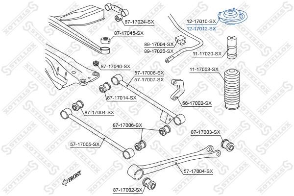 Stellox 12-17012-SX Rear left shock absorber support 1217012SX: Buy near me in Poland at 2407.PL - Good price!