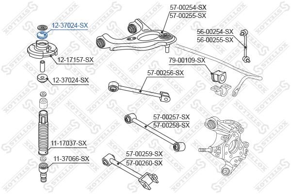 Stellox 12-37024-SX Shock absorber bearing 1237024SX: Buy near me in Poland at 2407.PL - Good price!