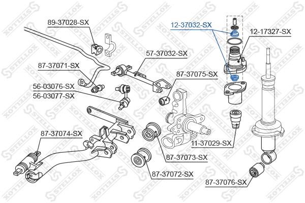 Stellox 12-37032-SX Rear shock absorber support 1237032SX: Buy near me in Poland at 2407.PL - Good price!