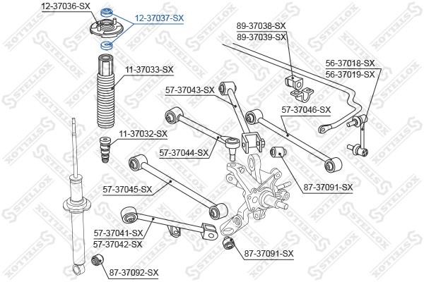 Stellox 12-37037-SX Shock absorber bearing 1237037SX: Buy near me in Poland at 2407.PL - Good price!