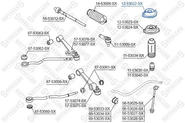 Stellox 12-53022-SX Front Shock Absorber Support 1253022SX: Buy near me in Poland at 2407.PL - Good price!