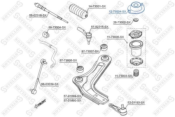 Stellox 12-73004-SX Front Shock Absorber Support 1273004SX: Buy near me in Poland at 2407.PL - Good price!