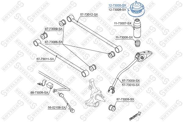 Stellox 12-73005-SX Rear right shock absorber support 1273005SX: Buy near me in Poland at 2407.PL - Good price!