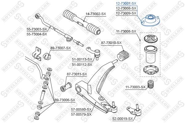 Stellox 12-73007-SX Front Shock Absorber Support 1273007SX: Buy near me in Poland at 2407.PL - Good price!