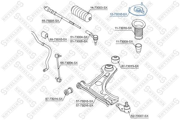 Stellox 12-73010-SX Front Shock Absorber Support 1273010SX: Buy near me in Poland at 2407.PL - Good price!