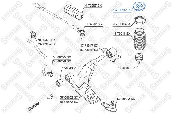 Stellox 12-73011-SX Front Shock Absorber Support 1273011SX: Buy near me in Poland at 2407.PL - Good price!
