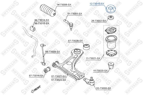 Stellox 12-73015-SX Front Shock Absorber Support 1273015SX: Buy near me in Poland at 2407.PL - Good price!
