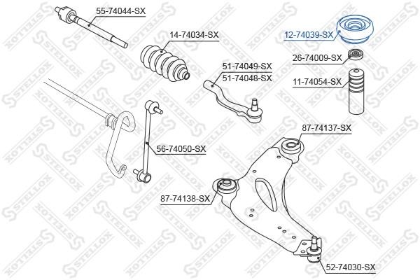 Stellox 12-74039-SX Front Shock Absorber Support 1274039SX: Buy near me in Poland at 2407.PL - Good price!