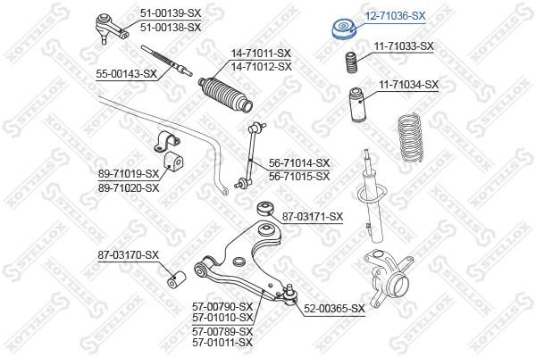 Stellox 12-71036-SX Front Shock Absorber Support 1271036SX: Buy near me in Poland at 2407.PL - Good price!