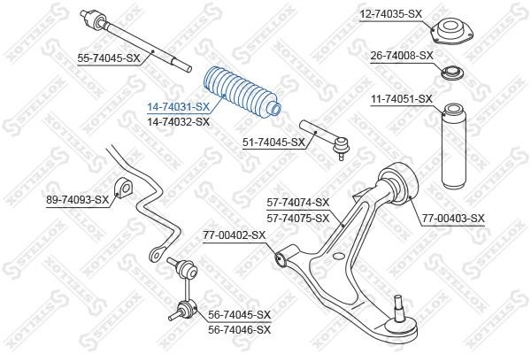 Stellox 14-74031-SX Steering rack boot 1474031SX: Buy near me at 2407.PL in Poland at an Affordable price!