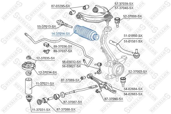 Stellox 14-37014-SX Steering rack boot 1437014SX: Buy near me in Poland at 2407.PL - Good price!