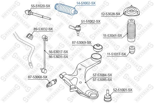Stellox 14-51002-SX Steering rack boot 1451002SX: Buy near me in Poland at 2407.PL - Good price!