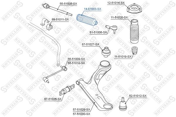Stellox 14-51003-SX Steering rack boot 1451003SX: Buy near me in Poland at 2407.PL - Good price!