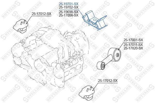 Stellox 25-19701-SX Gearbox mount rear 2519701SX: Buy near me in Poland at 2407.PL - Good price!
